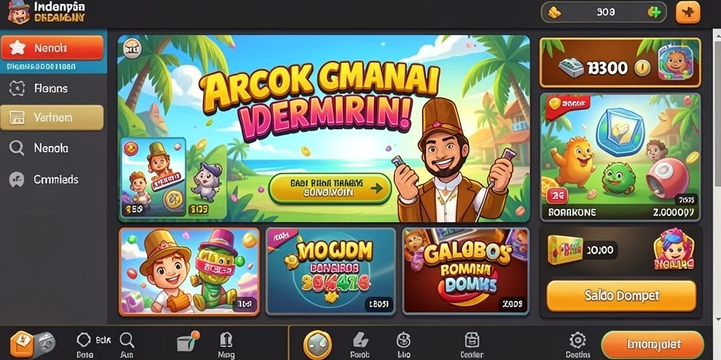 Tampilan awal 77AG yang menarik dan penuh warna.
