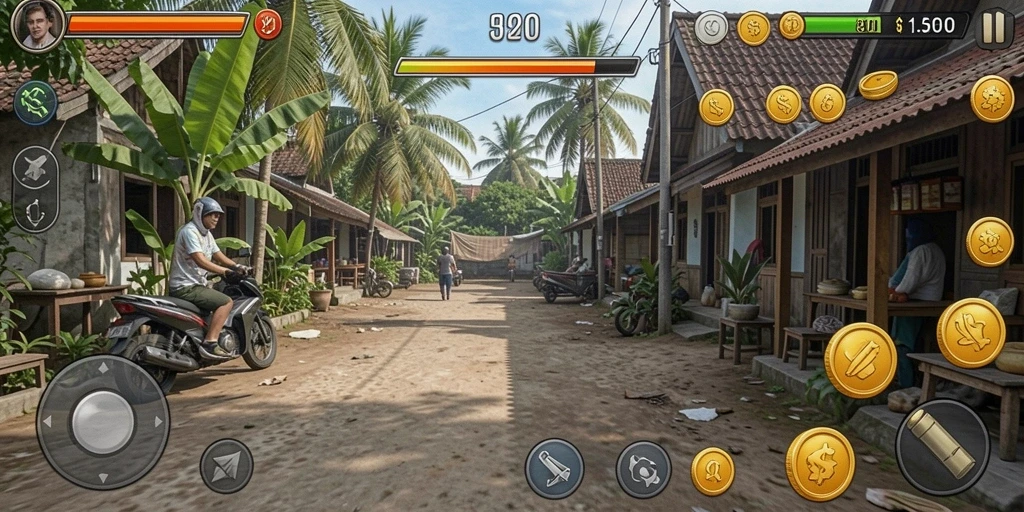 Tampilan home screen dengan navigasi yang intuitif.